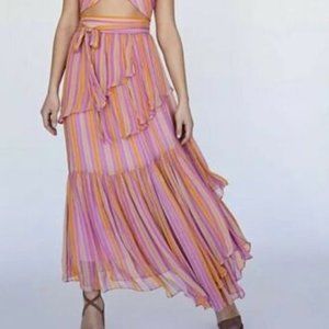 Free People Sunshine Rainbow Stripe Maxi Skirt -